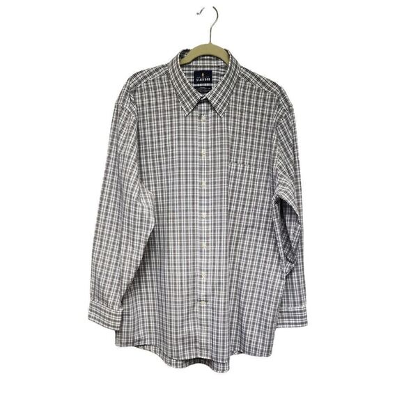 Stafford Executive Travel Men's Long Sleeve Button Down Shirt Size 17.5/34-35 - Picture 1 of 6